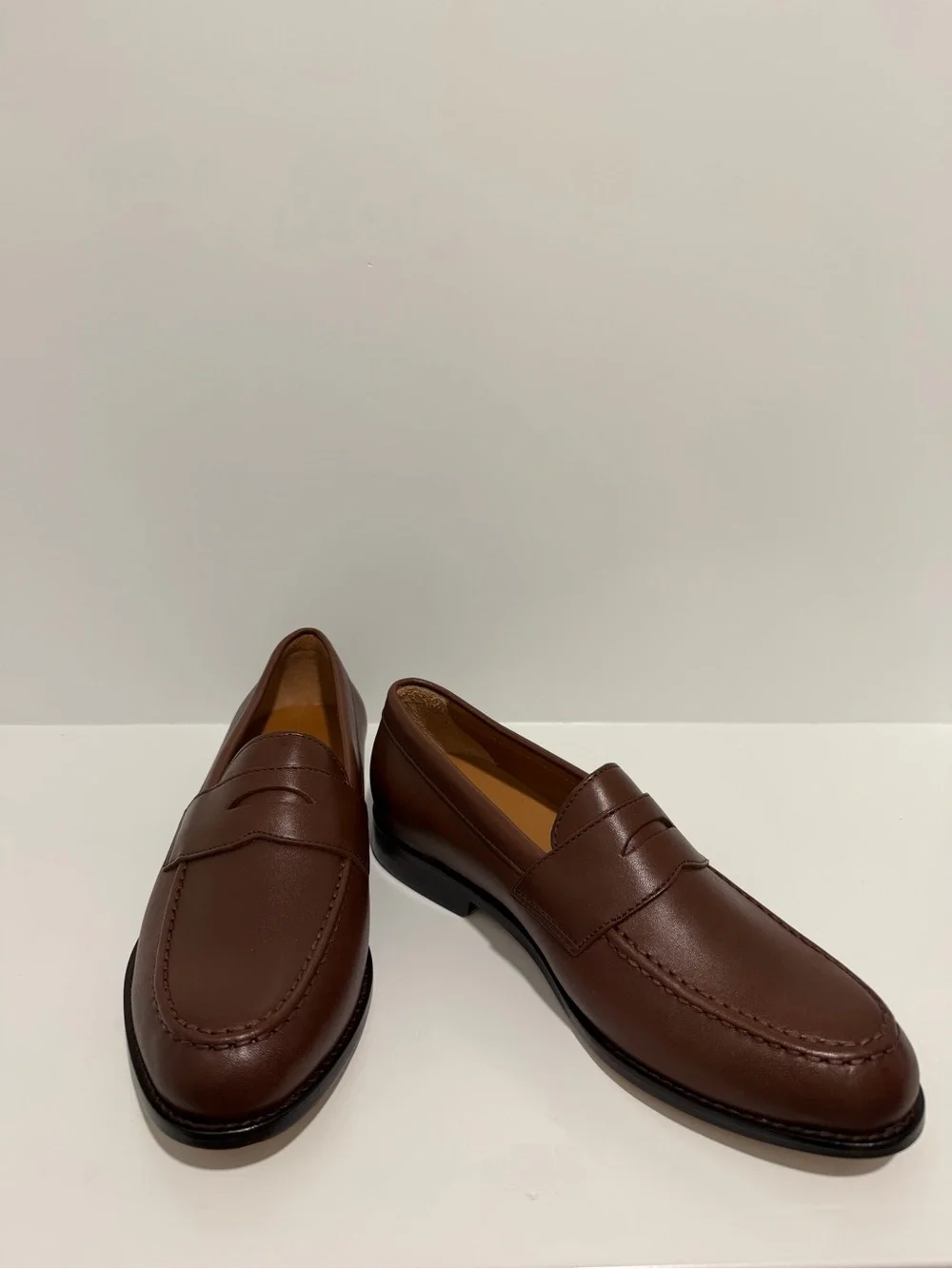 NEW J. Crew Factory Classic Penny Loafer Burnished Brown Leather 8.5 CT009 $248